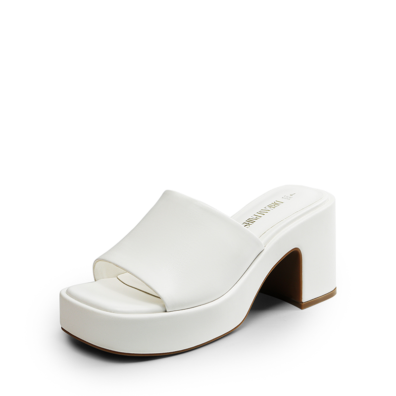 DREAM PAIRS Slip On Chunky Platform Slide Sandals