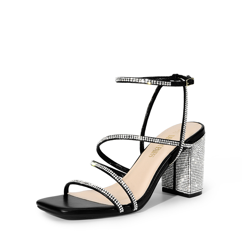 DREAM PAIRS Strappy Chunky Heel Sandals