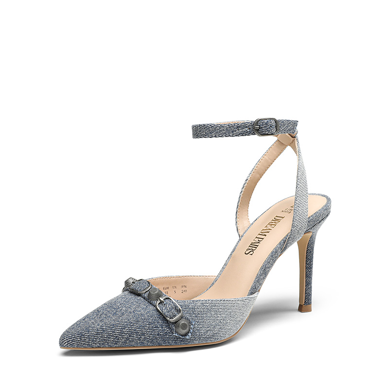 DREAM PAIRS Pointed Toe Chic Ankle Strap Stiletto Pumps