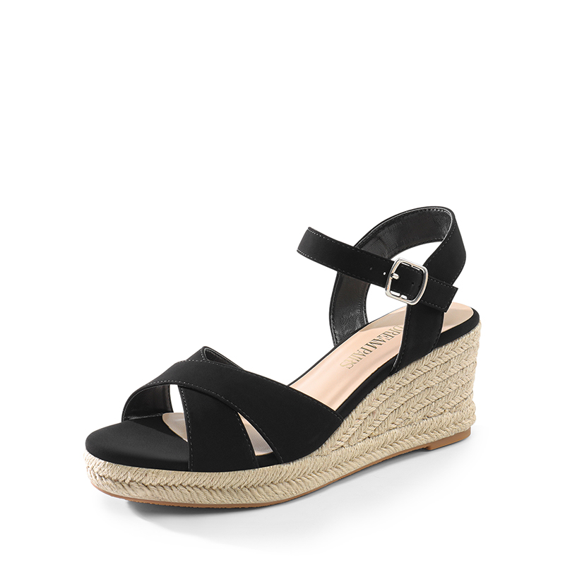 DREAM PAIRS Espadrille Criss Cross Wedge Sandals — view 1