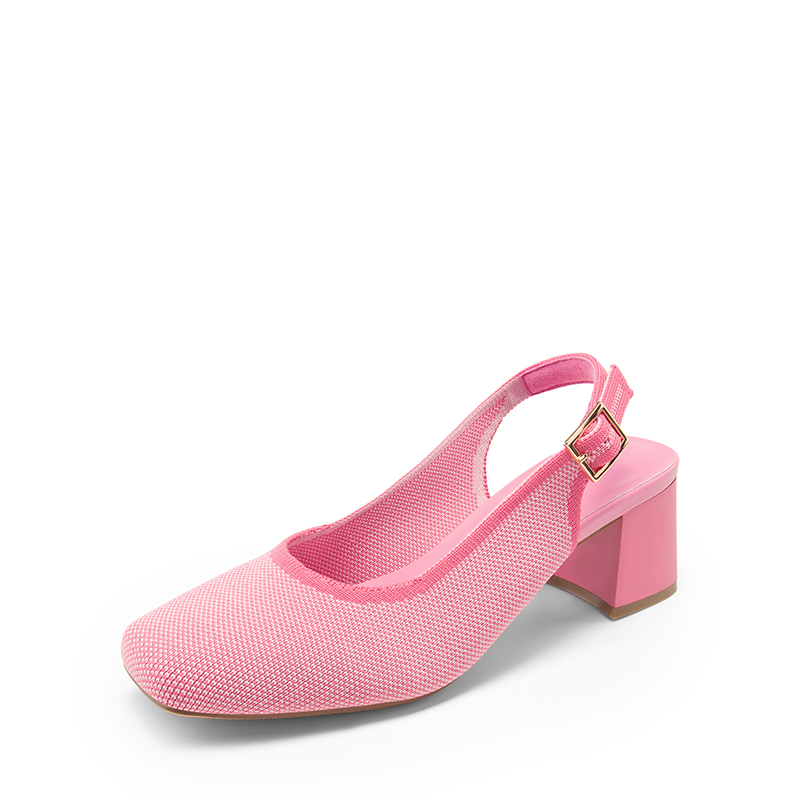 DREAM PAIRS Slingback Knitted Square Toe Pumps — view 1