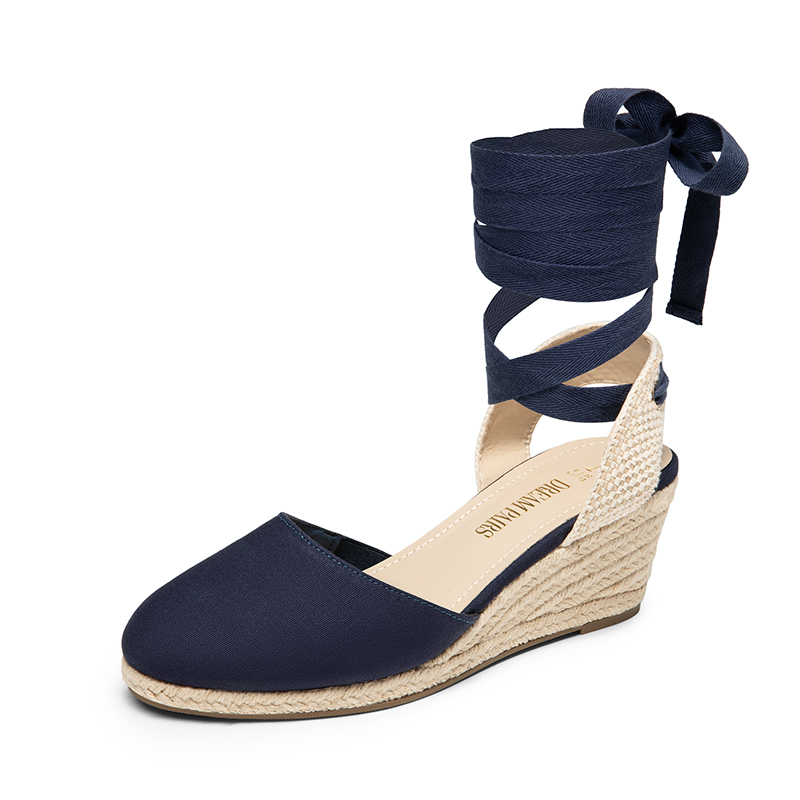 DREAM PAIRS Lace Up Espadrilles Wedge Sandals