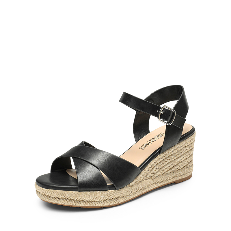 DREAM PAIRS Espadrille Criss Cross Wedge Sandals