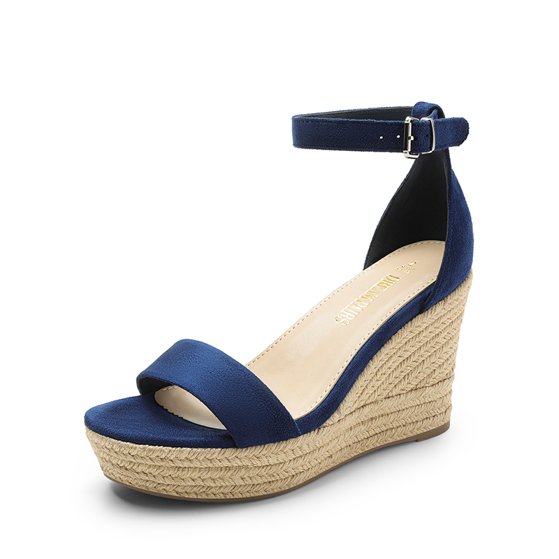 DREAM PAIRS Platform One Strap Espadrille Wedge Sandals