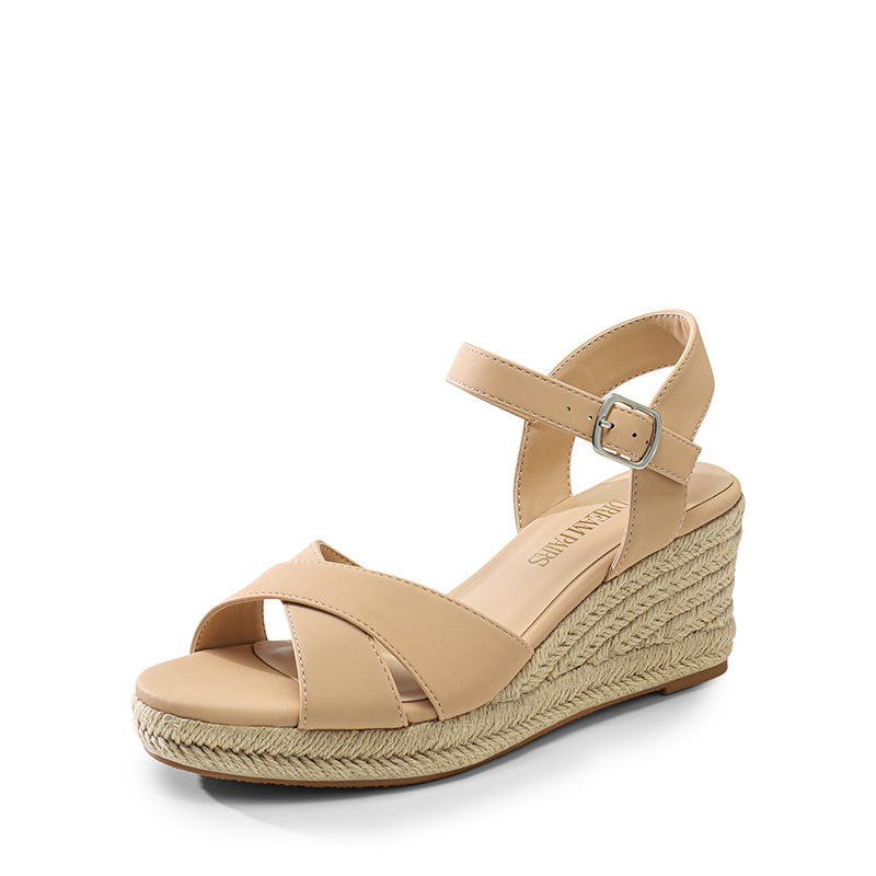 DREAM PAIRS Espadrille Criss Cross Wedge Sandals