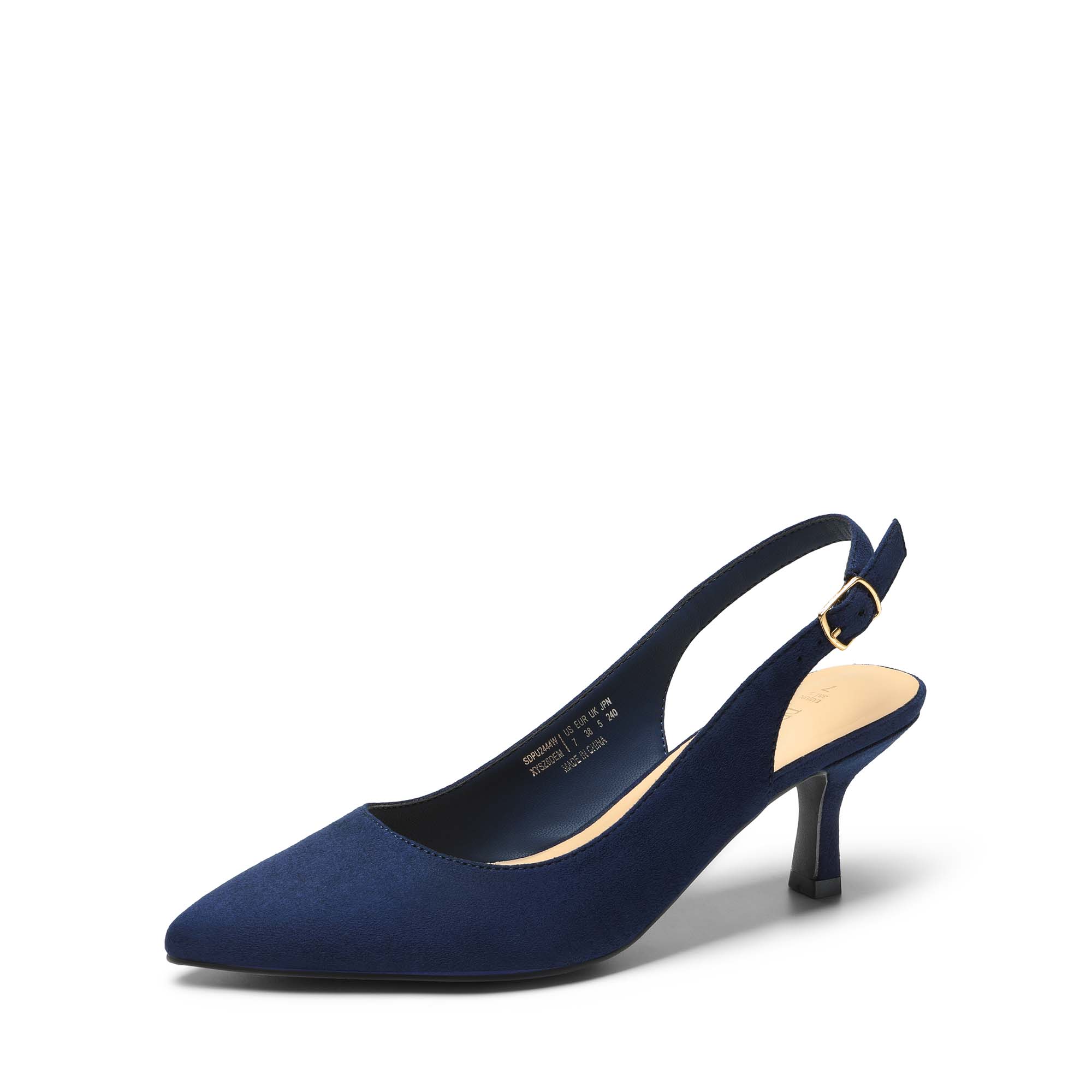 DREAM PAIRS Slingback Pointed Toe Kitten Heel Pumps