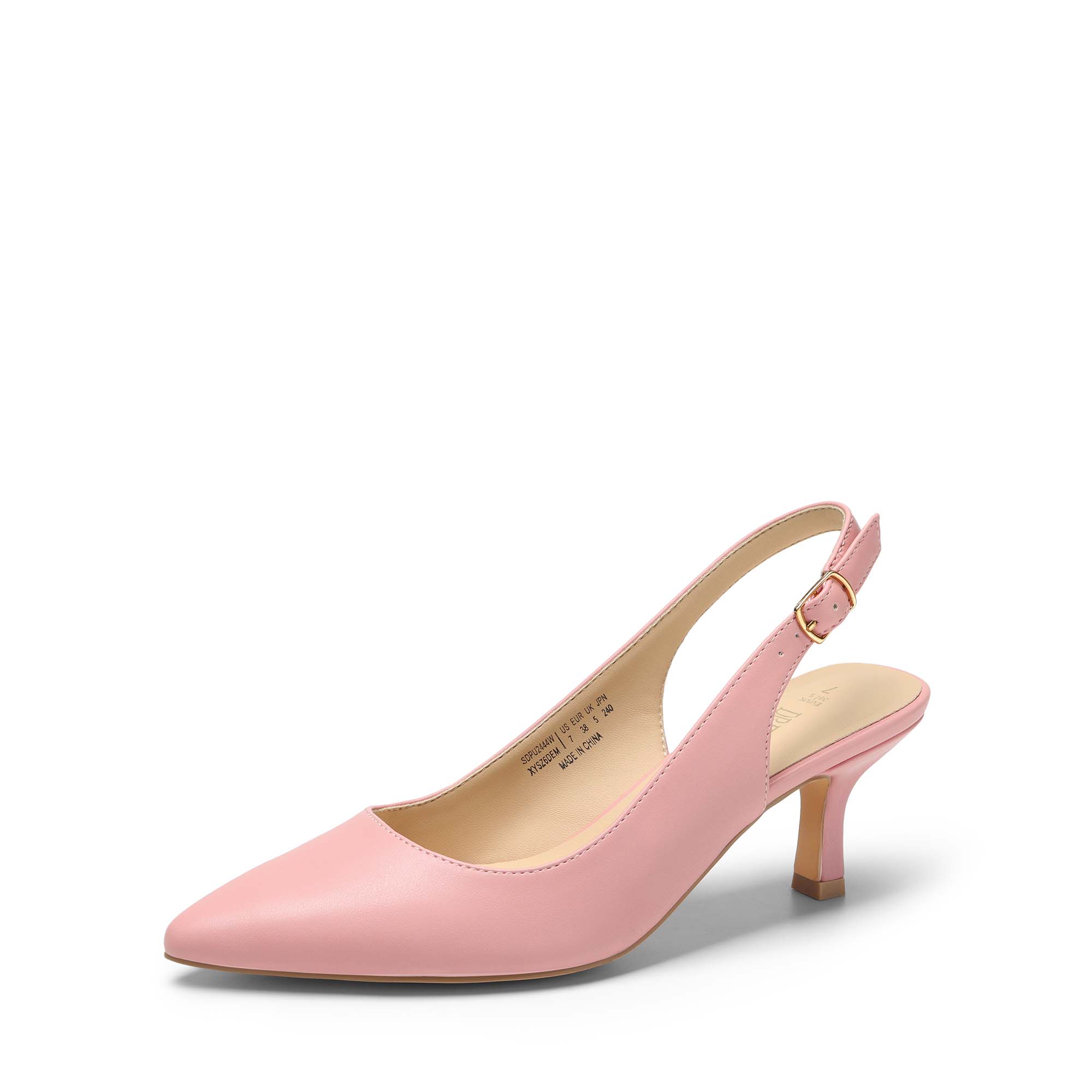 DREAM PAIRS Slingback Pointed Toe Kitten Heel Pumps
