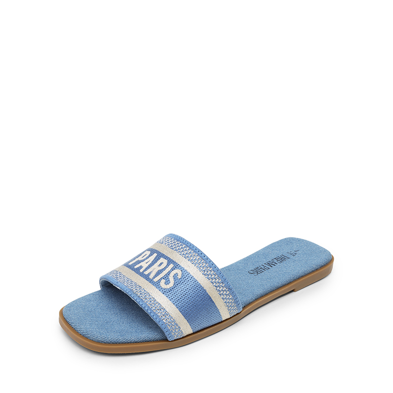 DREAM PAIRS Square Toe Flat Slide Sandals — view 3