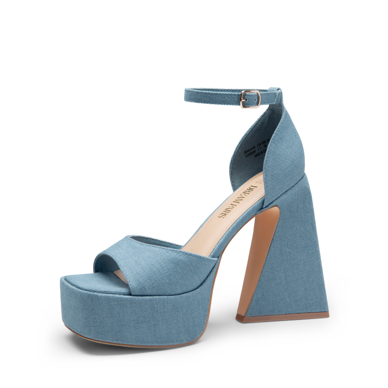 DREAM PAIRS Chunky Ankle Strap Platform Heel Sandals