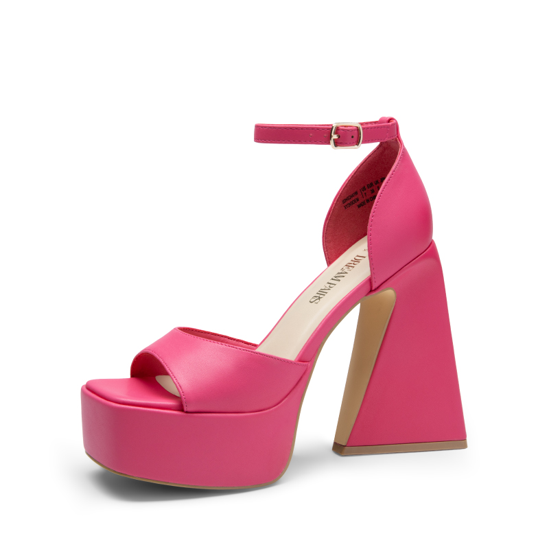 DREAM PAIRS Chunky Ankle Strap Platform Heel Sandals