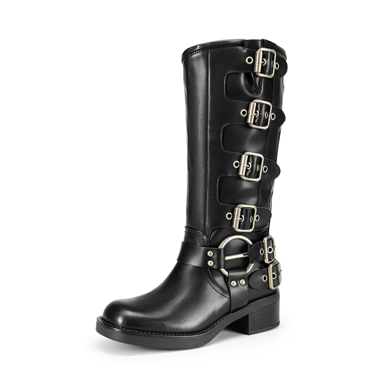 DREAM PAIRS Square Toe Motorcycle Boots