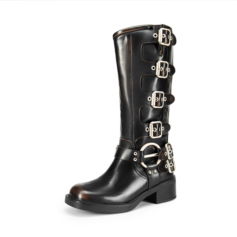 DREAM PAIRS Square Toe Motorcycle Boots — view 2