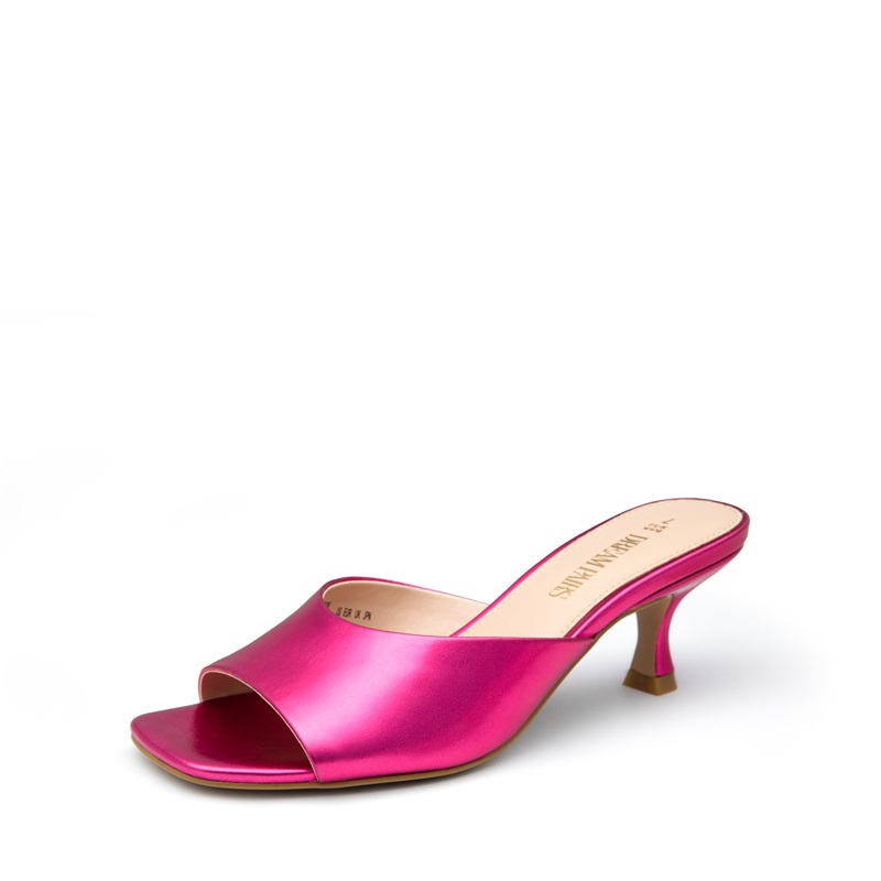 DREAM PAIRS Square Toe Slip On Heel Sandals