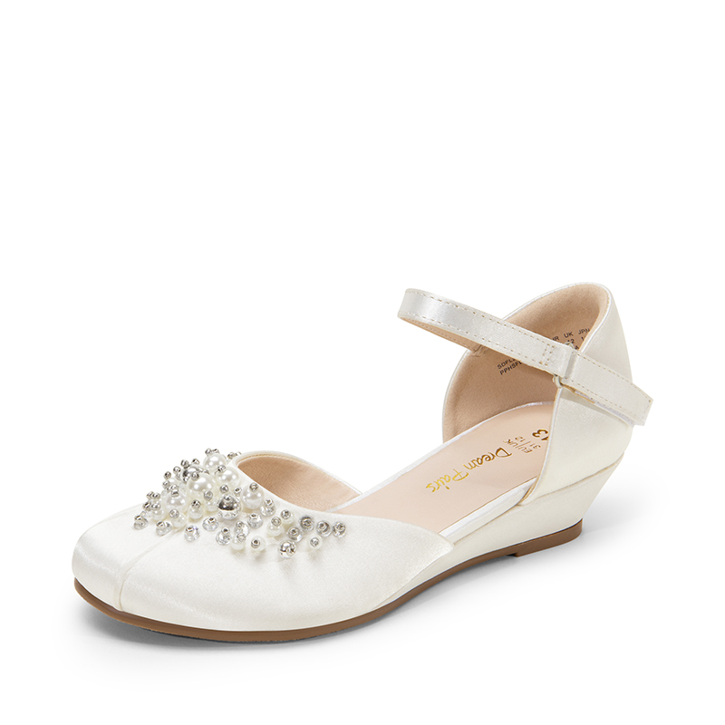 DREAM PAIRS Girls Pearl Low Wedge Shoes