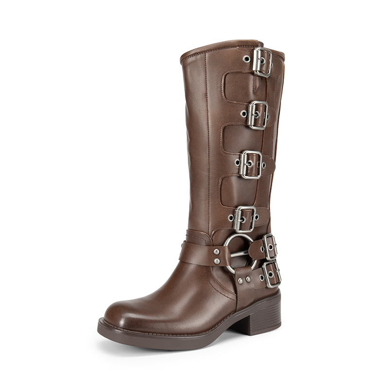 DREAM PAIRS Square Toe Motorcycle Boots — view 1