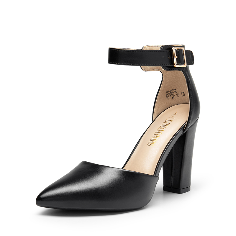 DREAM PAIRS Ankle Strap Chunky High Heel Pumps — view 1