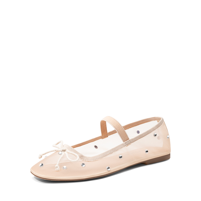 DREAM PAIRS Sheer Mesh Rhinestones Ballet Flats — view 1