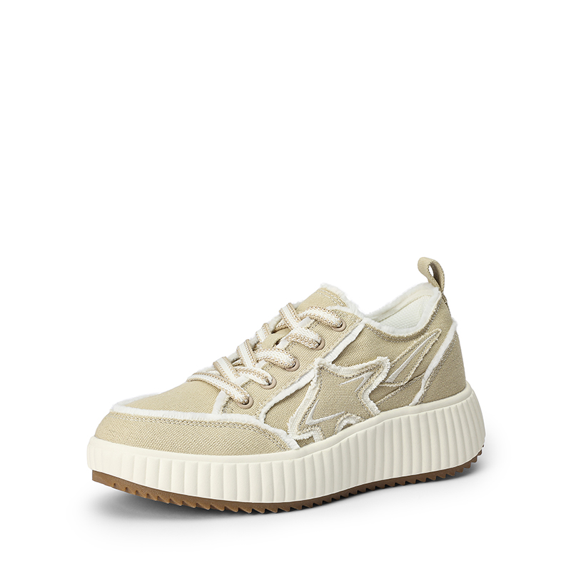 DREAM PAIRS Kay Denim Star Patchwork Platform Fashion Sneakers