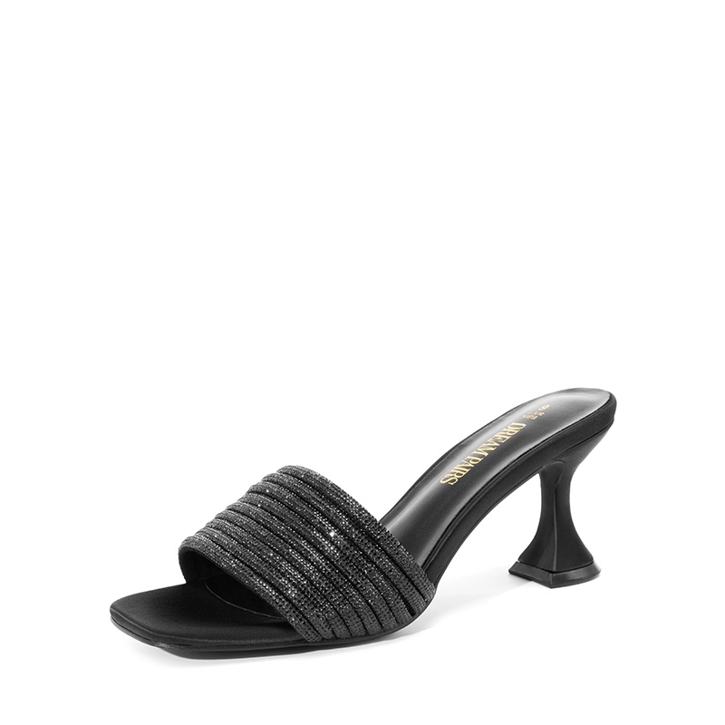 DREAM PAIRS Rhinestone Flared Heel Sandals — view 1