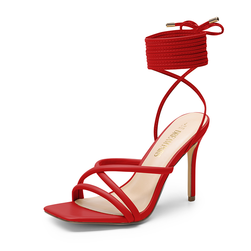 DREAM PAIRS Lace Up Strappy Stilleto Sandals