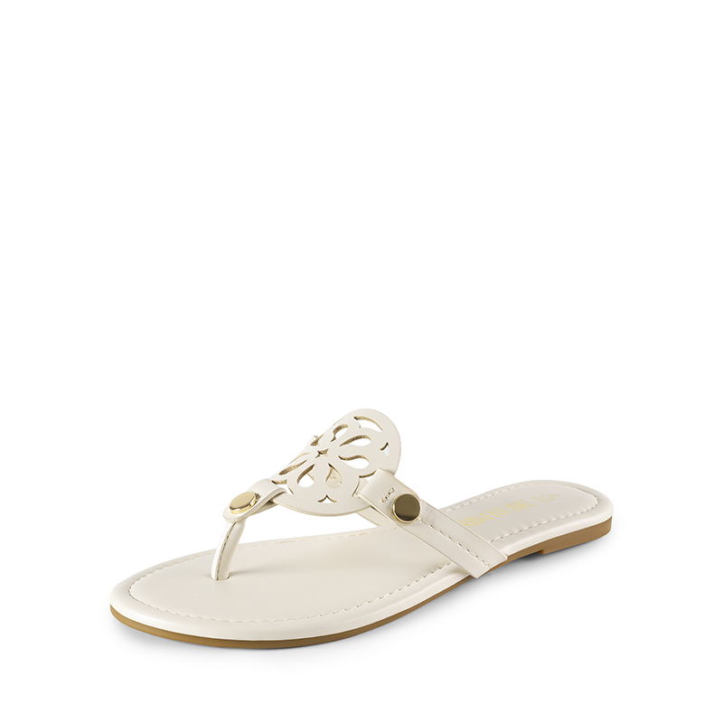 DREAM PAIRS Hollow Cut Out Thong Flat Sandals