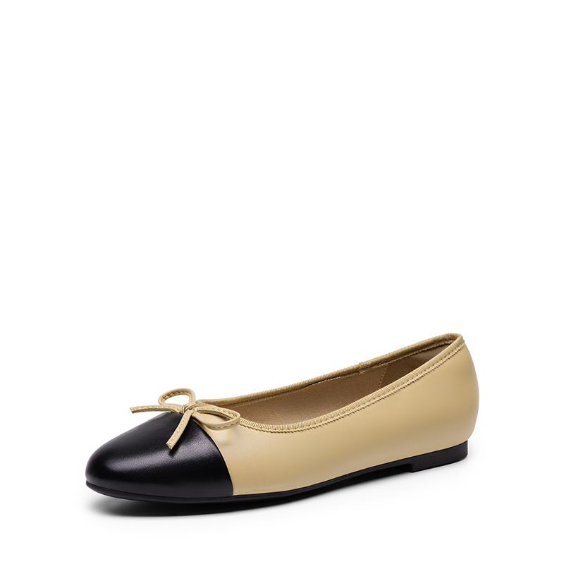 DREAM PAIRS Bow Dual tone Cap Toe Flats