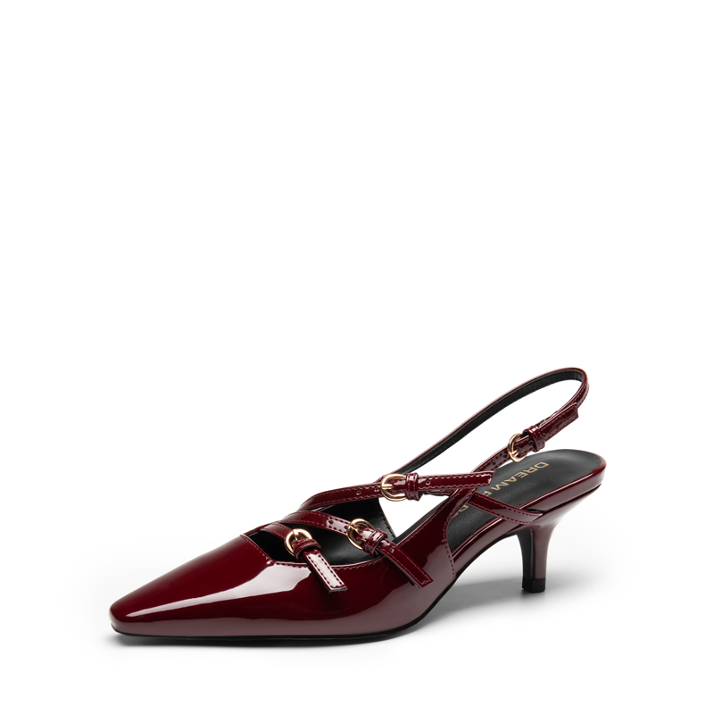 DREAM PAIRS Buckle Strap Pointed Slingback Heel Pumps — view 1