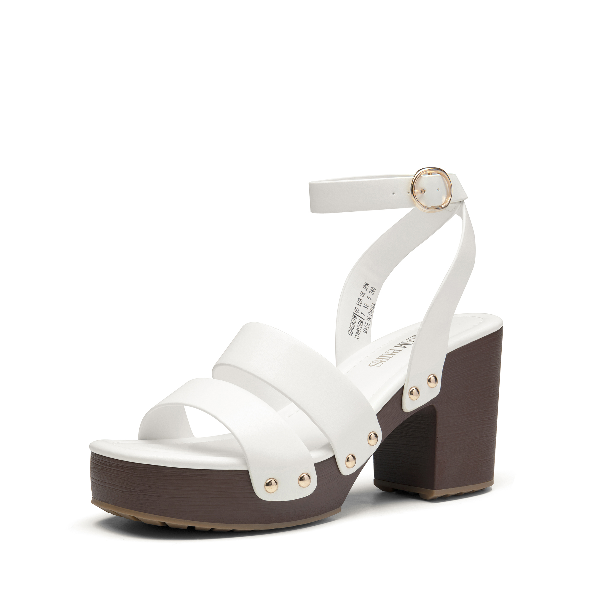 DREAM PAIRS Platform Wood Grain Pattern Heel Sandals — view 1