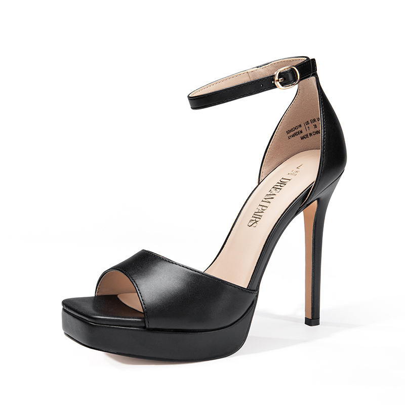 DREAM PAIRS Peep Toe Stiletto Heel Sandals