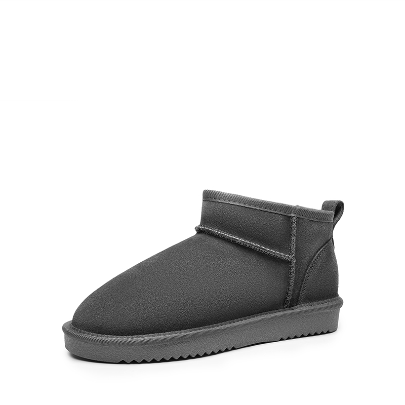 DREAM PAIRS FuzzyClassic Mini Boot Splash Proof Slip On Suede Snow Boots