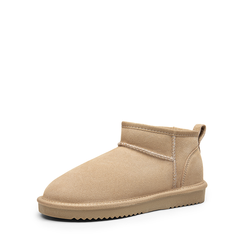 DREAM PAIRS  FuzzyClassic Mini Boot  Splash Proof Slip On Suede Snow Boots