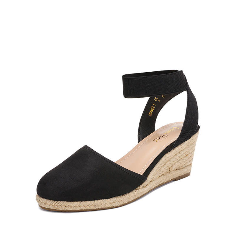 DREAM PAIRS Ankle Strap Closed Toe Espadrille Wedge Sandals