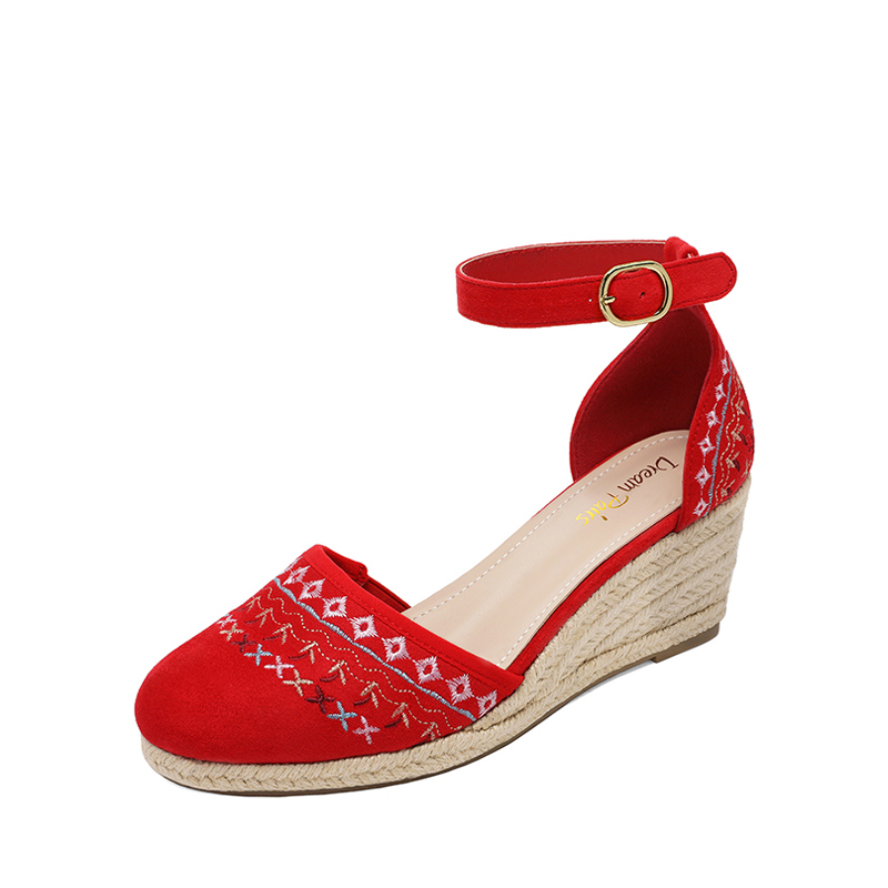 DREAM PAIRS Closed Toe Espadrille Wedges