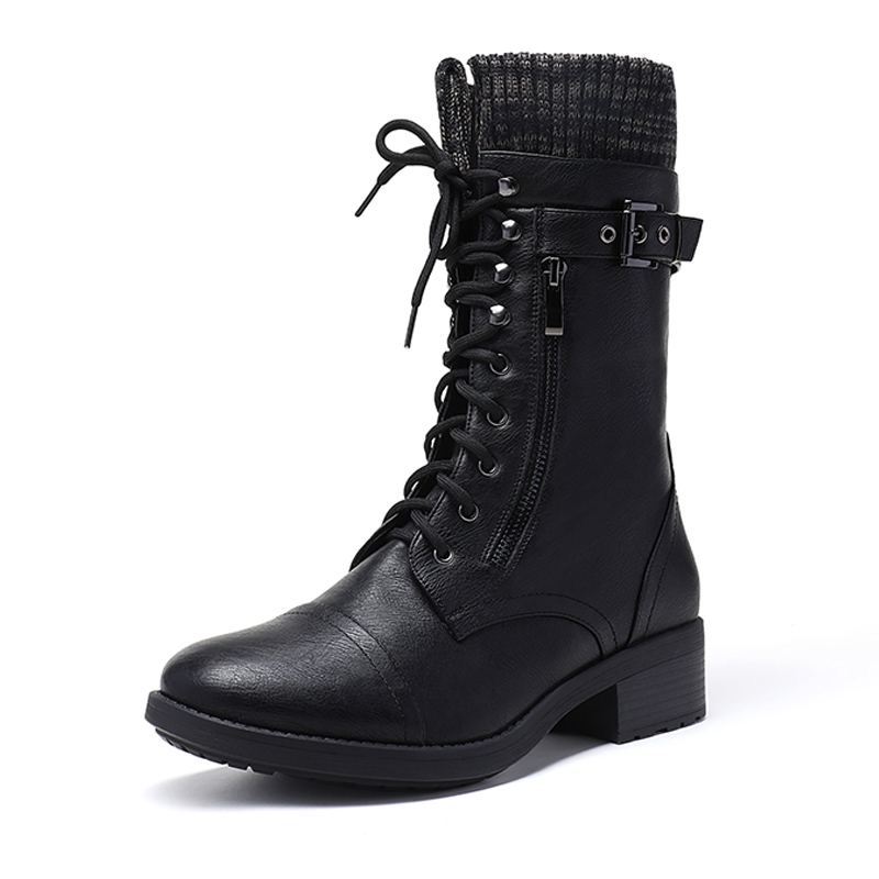 DREAM PAIRS Winter Mid Calf Riding Boots — view 1
