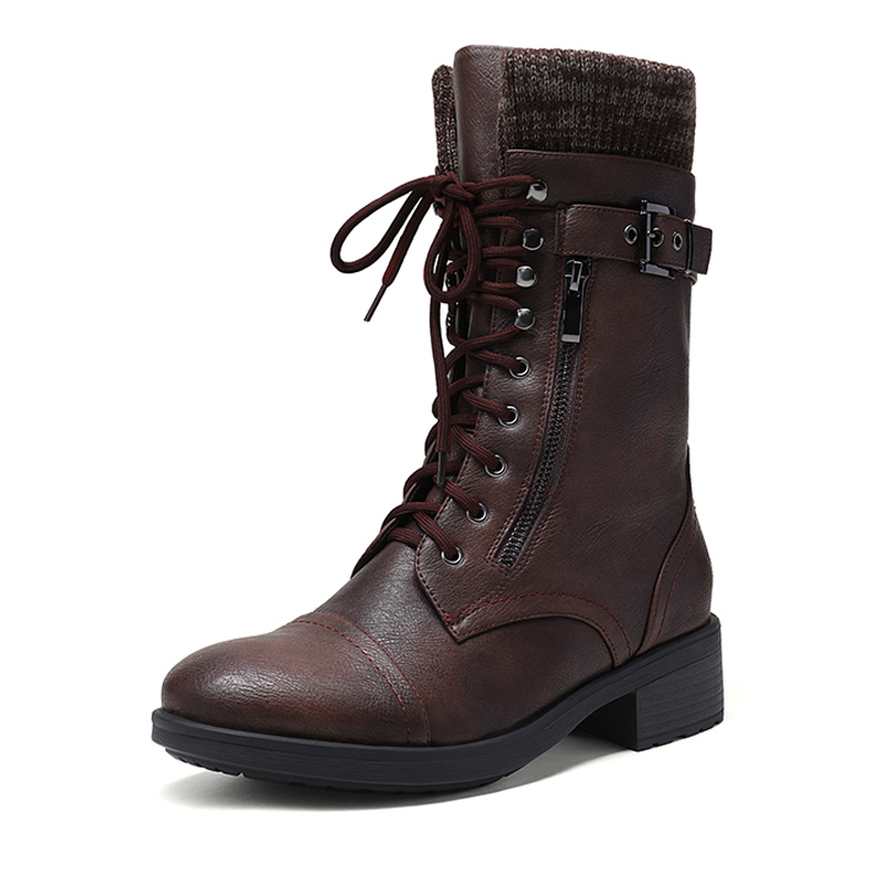 DREAM PAIRS Winter Mid Calf Riding Boots