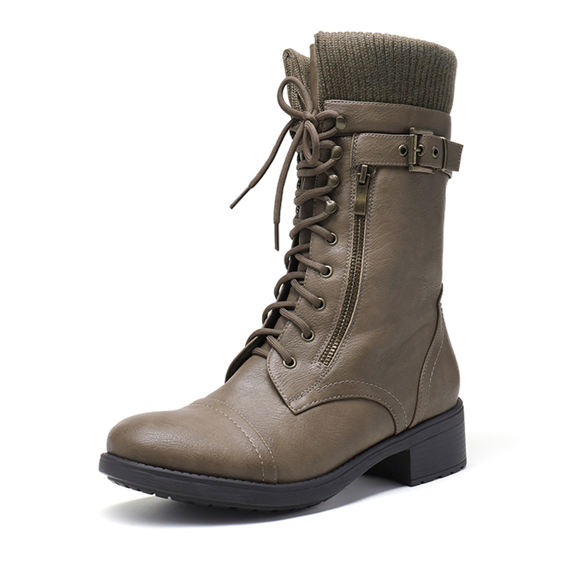 DREAM PAIRS Winter Mid Calf Riding Boots