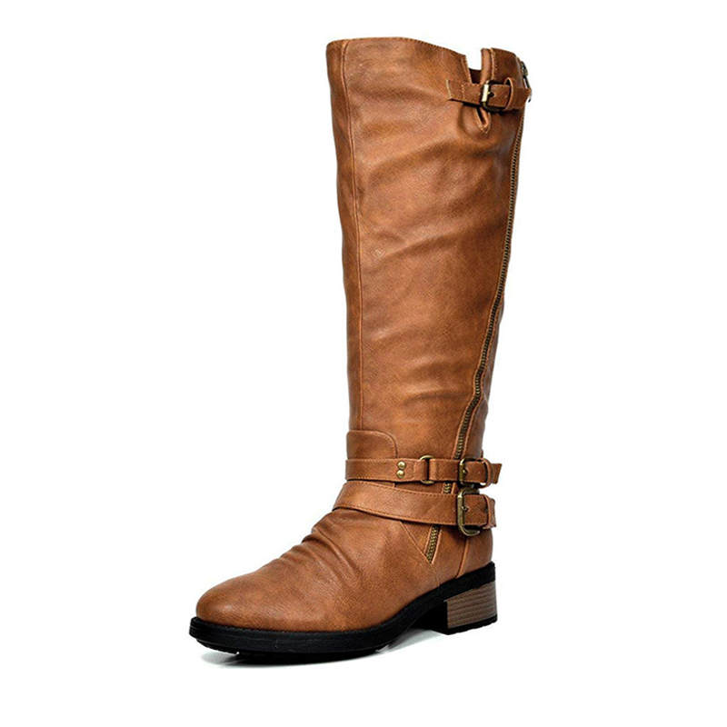 DREAM PAIRS Women s Knee High Buckled Riding Boots — view 1