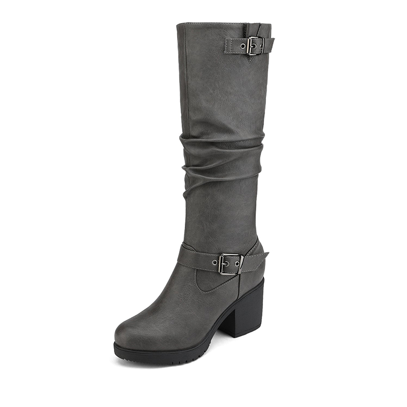 DREAM PAIRS Chunky Heel Knee High Boots