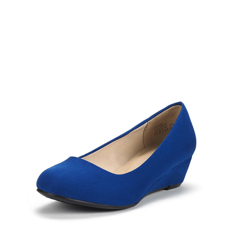 DREAM PAIRS Mid Wedge Heel Pump Shoes