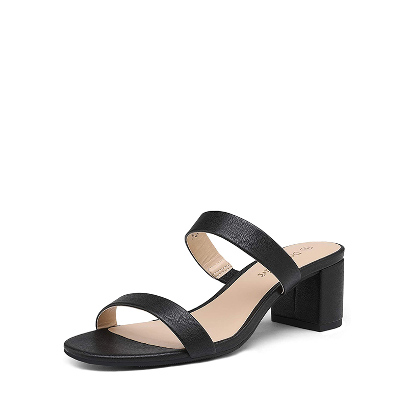 DREAM PAIRS Two Strap Chunky Heel Sandals