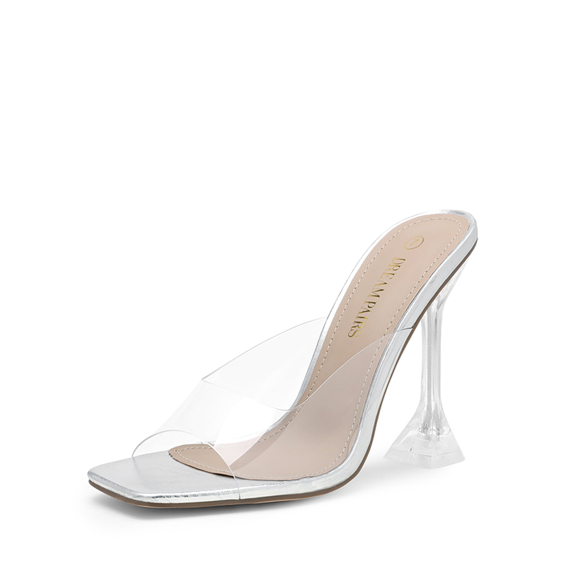 DREAM PAIRS Transparent Stiletto Heel Sandals — view 1