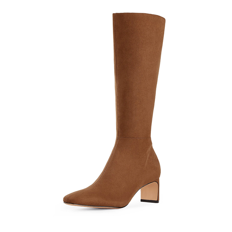 DREAM PAIRS Suede Chunky Knee High Boots — view 1
