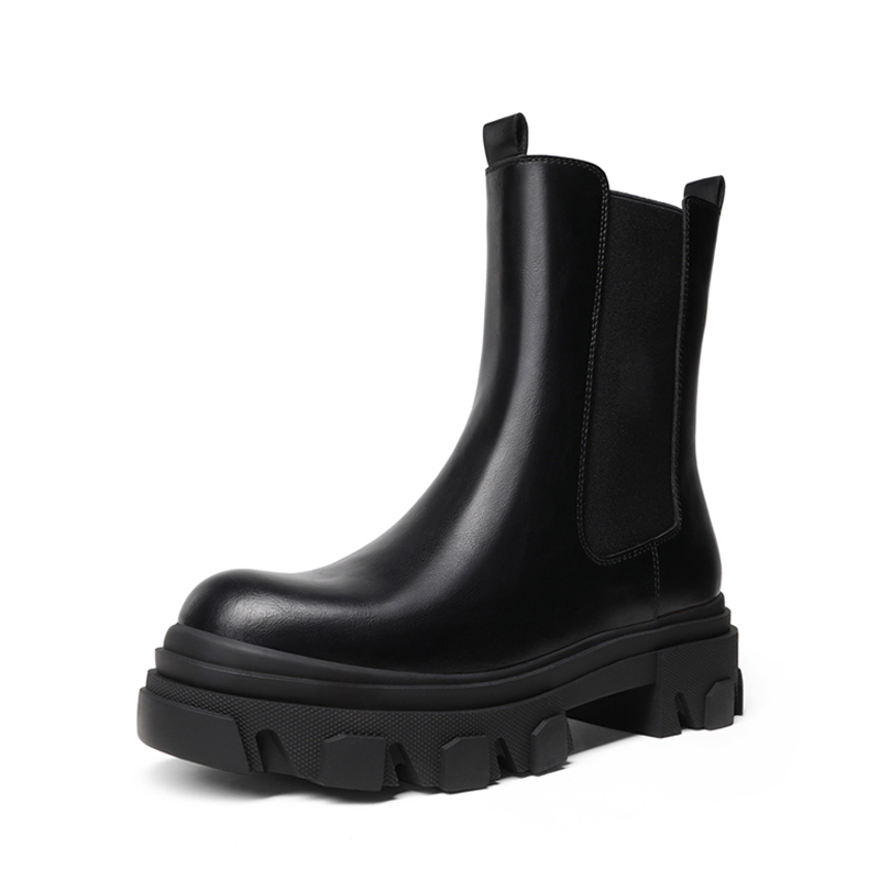 DREAM PAIRS Mid Calf Chunky Chelsea Boots