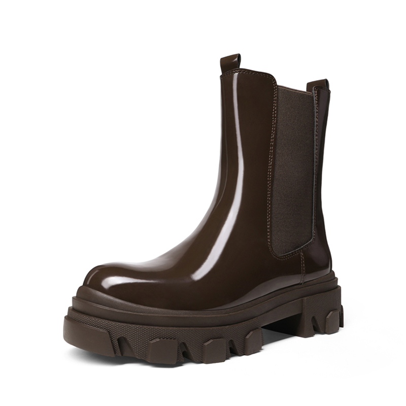 DREAM PAIRS Mid Calf Chunky Chelsea Boots