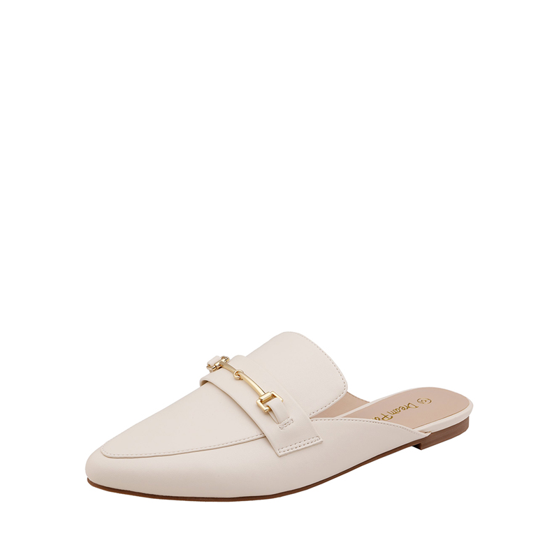 DREAM PAIRS Buckle Pointed Toe Flat Mules