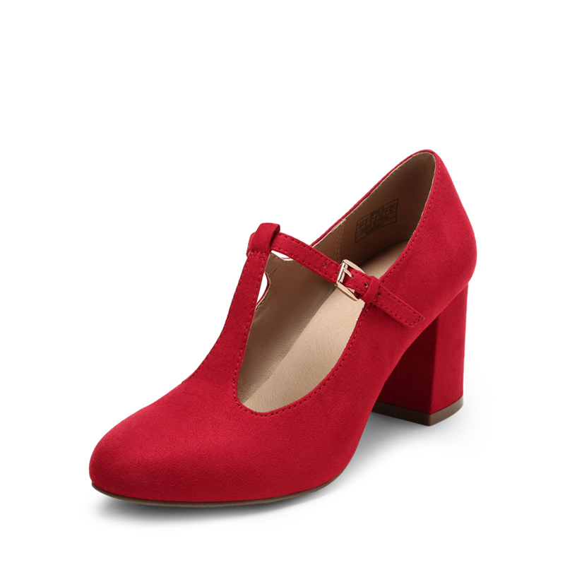 DREAM PAIRS T Strap Mary Jane Pumps with Chunky Heel