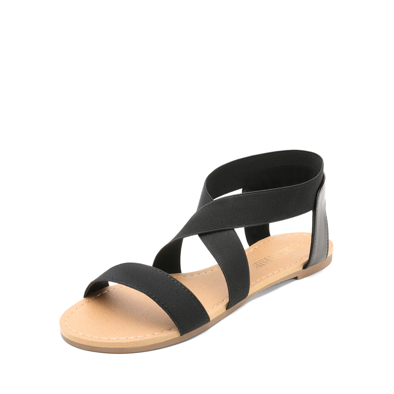 DREAM PAIRS Elastic Ankle Strap Flat Sandals — view 1