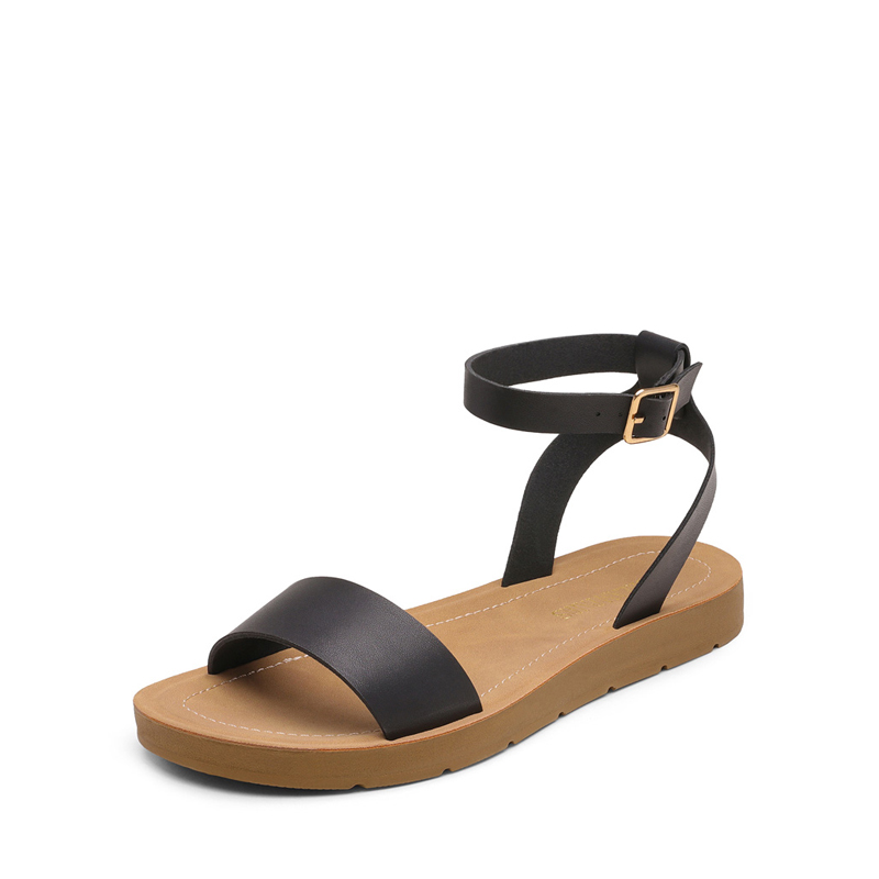DREAM PAIRS Ankle Strap Flat Buckle Sandals
