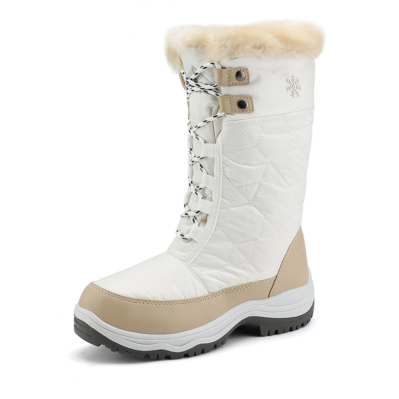DREAM PAIRS Fur Mid Calf Snow Boots