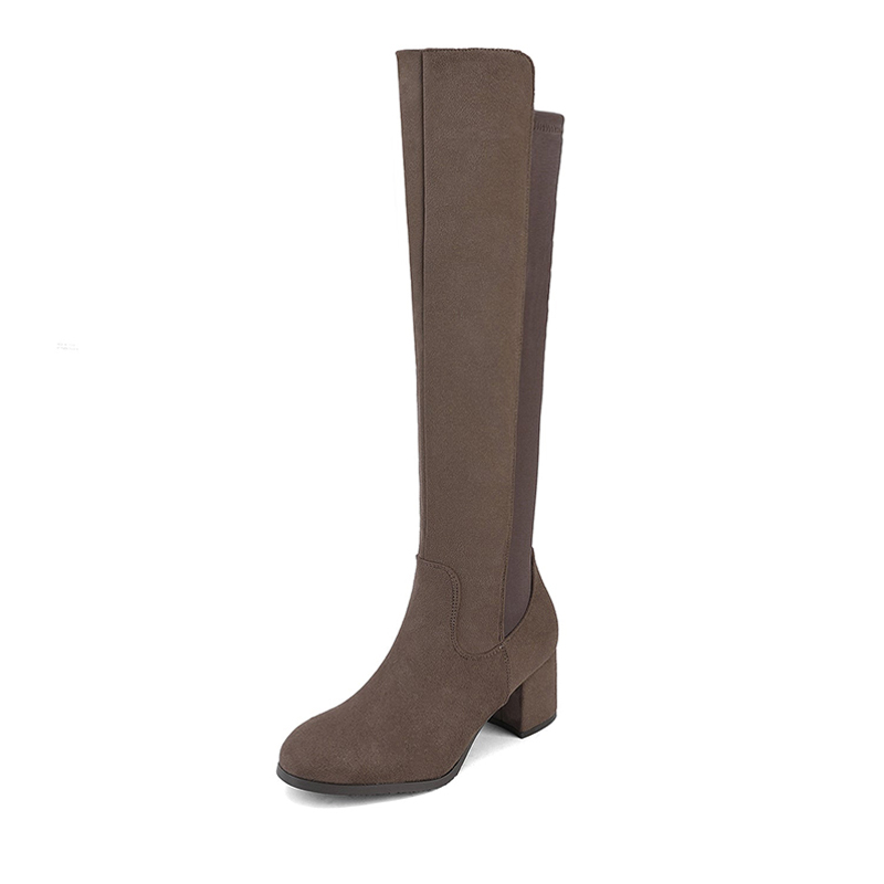 DREAM PAIRS Chunky Knee High Stretch Boots — view 1